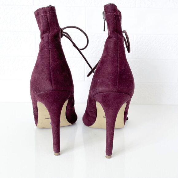 Zigi Soho Womens Lace Up Pointed Toe Stiletto Ankle High Heels Burgundy Size 8 - Picture 4 of 8